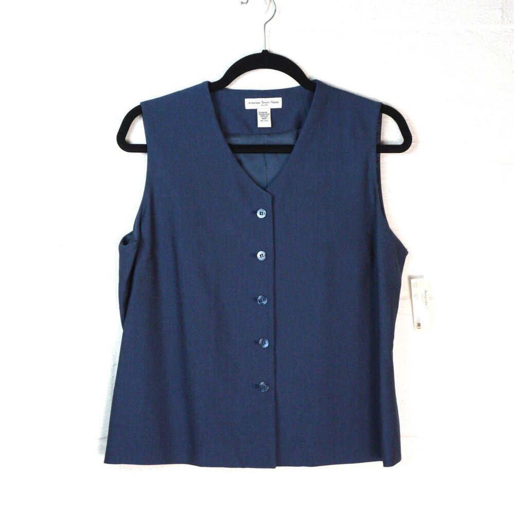 NWT Vintage Suiting Blazer Tailored Fit Vest Sz‎ 12 P Minimalist Contemporary